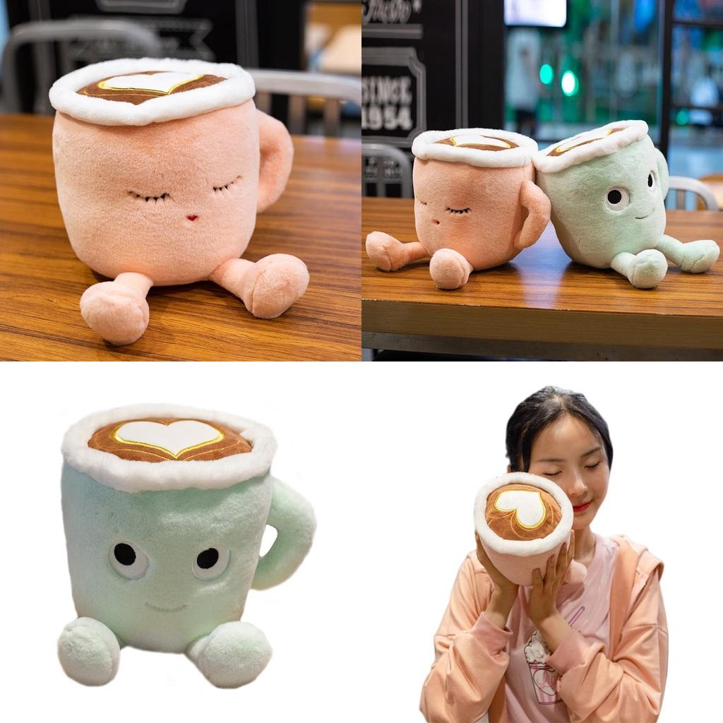 Cute And Comfy Matcha Latte Coffee Cup Plush Toy For Cozy Decor