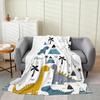 Kids Dinosaur Throw Blanket Cute Cartoon Dino Flannel Blanket for Boys Girls,Lovely Jungle Animal Blanket Home Room Sofa Bed