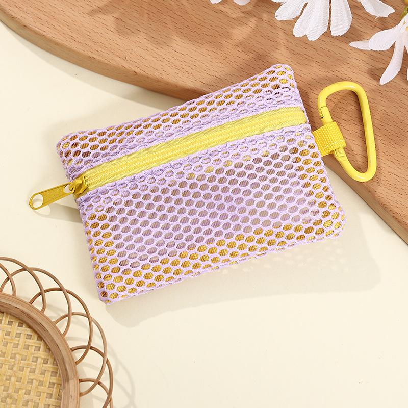 1pc Transparent Mesh Makeup Bag,Stylish Portable Cosmetic Pouch with Zipper,Flat Design for Toiletries and Makeup Storage