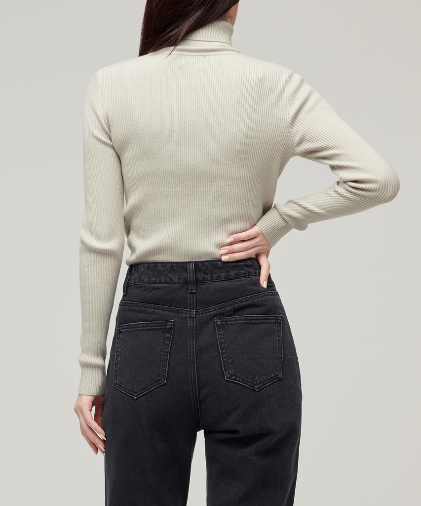 MUSINSA STANDARD WOMAN Women'S Ribbed Slim Turtleneck Knit [Light Grey]