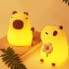 Lovely Capybara Silicone Table Nightlight, Warm Glow, Soft Touching Control USB Charging for Kids Room