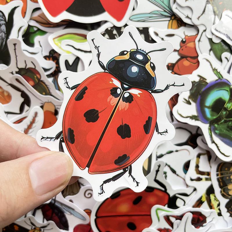 55 Cartoon Insekten, Bienen, Schmetterlinge, Spinnen Aufkleber Set - Wasserdicht & Nicht verletzend für Notizbücher, Schreibwaren oder Wasserbecher