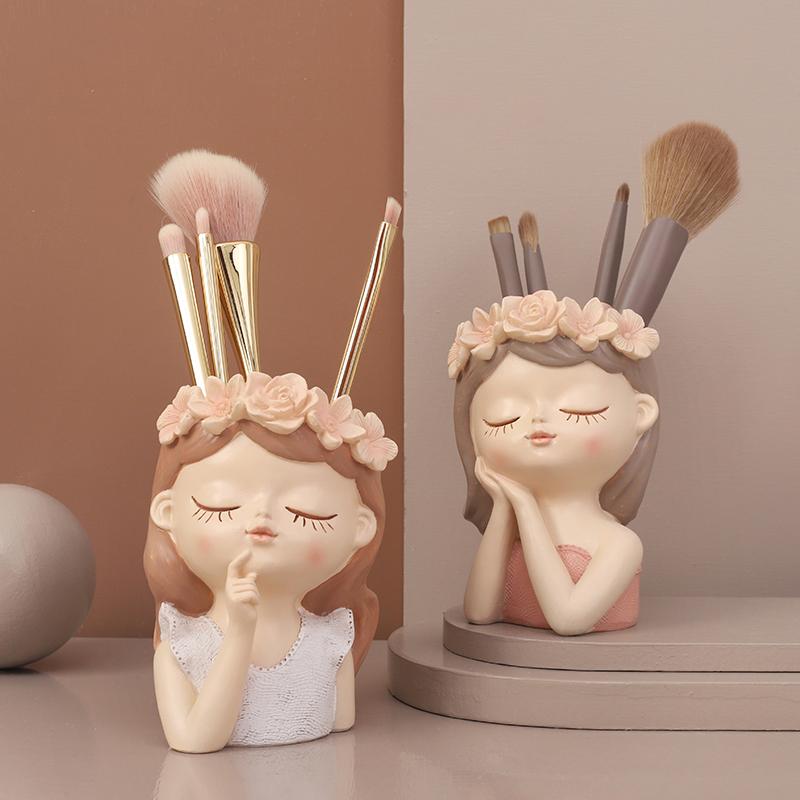 Cute Girl Flower Pot for Succulents, Decorative Planters Girls Portrait Garden Pots for Home Decor Desktop Ornamentpotsforplants