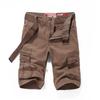 Men's Summer Cotton Workwear Cargo Shorts - Washed, Casual, Multi-Pocket, Straight Leg Bermuda.