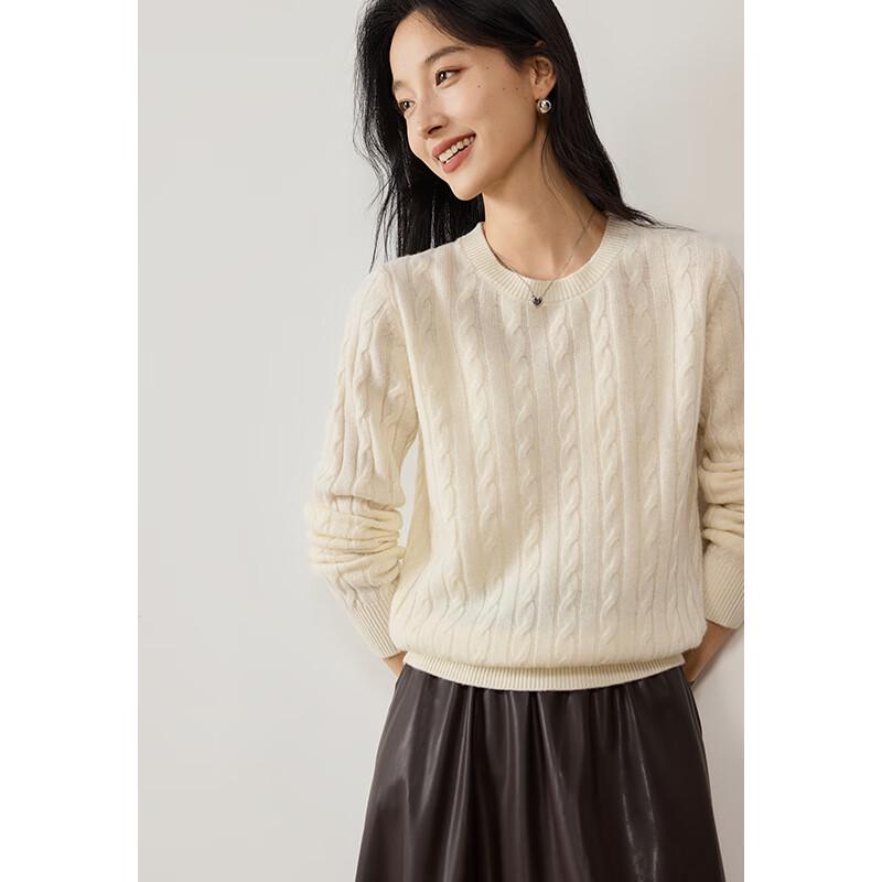 VICTORIA&VERA Dámský svetr z 99% vlny s copánkovým vzorem