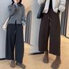 High-Waisted Wool Wide-Leg Cropped Trousers - Slimming, Cozy Bootcut for Women (Autumn/Winter)