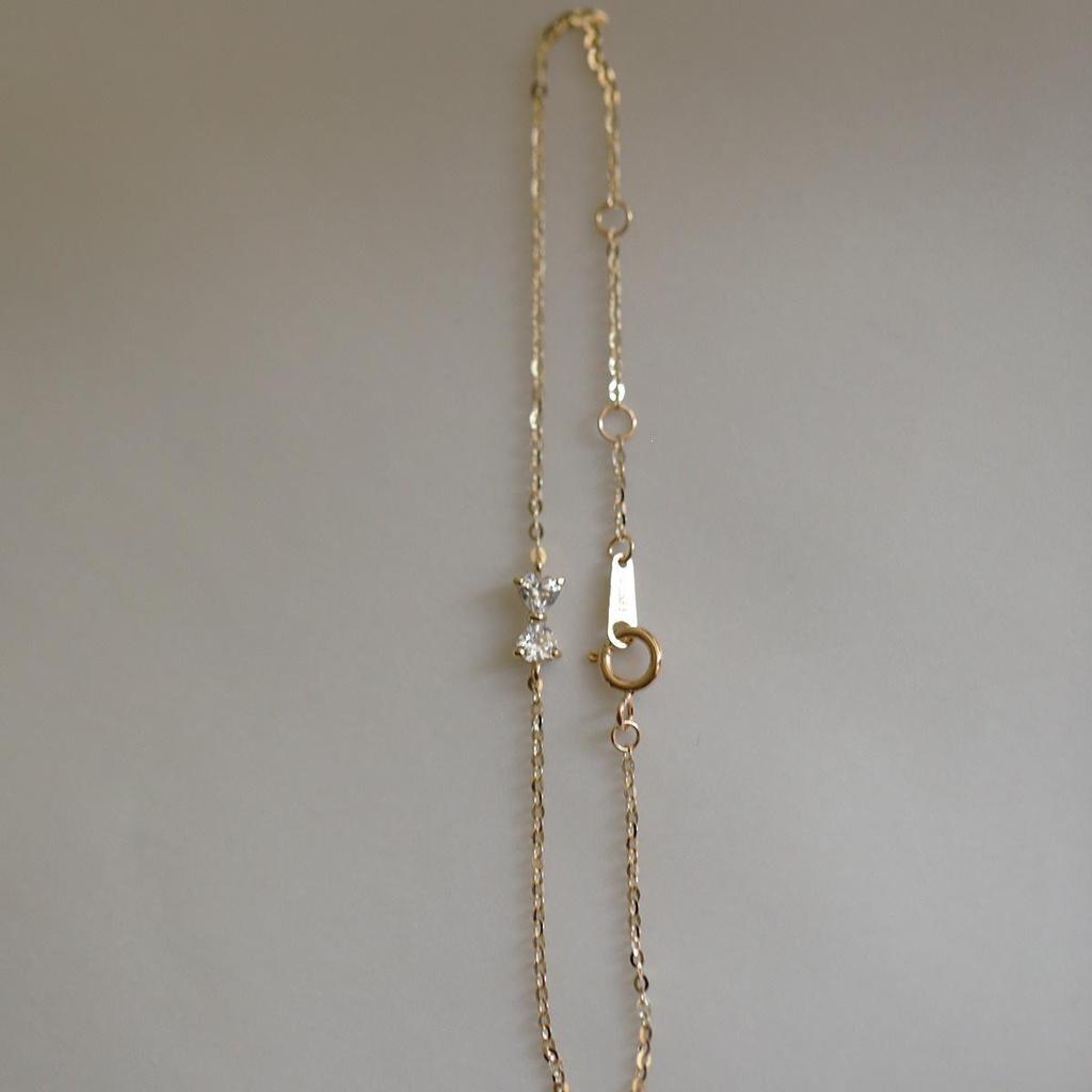 Exquisite Sterling Silver & 14K Gold Plated Bow Knot Bracelet - Fine Sparkle, Japanese Style Gift