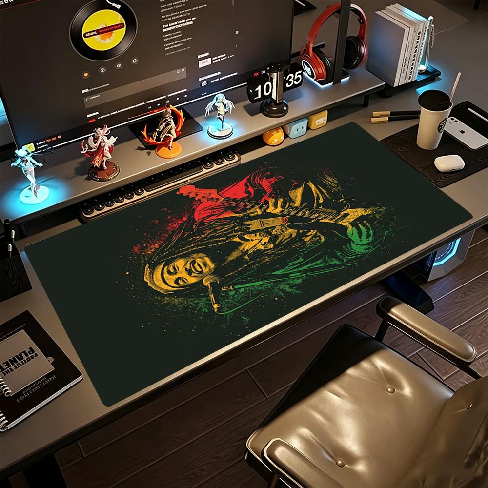 Bob Marley Gaming-Mauspad Tastaturmatte Computertischmatte Rutschfester Gummiunterseite Büro- und Gaming-Schreibtischdekoration