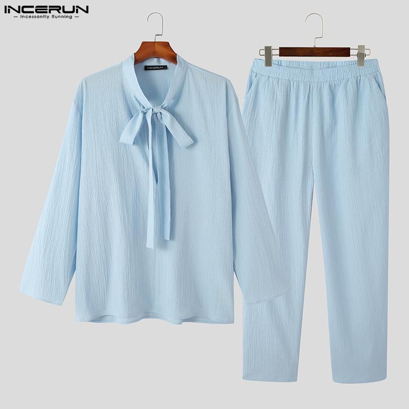 

INCERUN Весенние мужские топы с длинными рукавами из 2 предметов