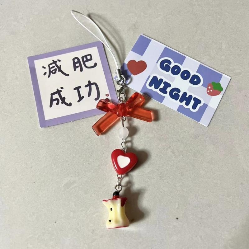 Cute Core Beaded Keychain Lanyard Ornament Stylish Decoration for Bag and Key