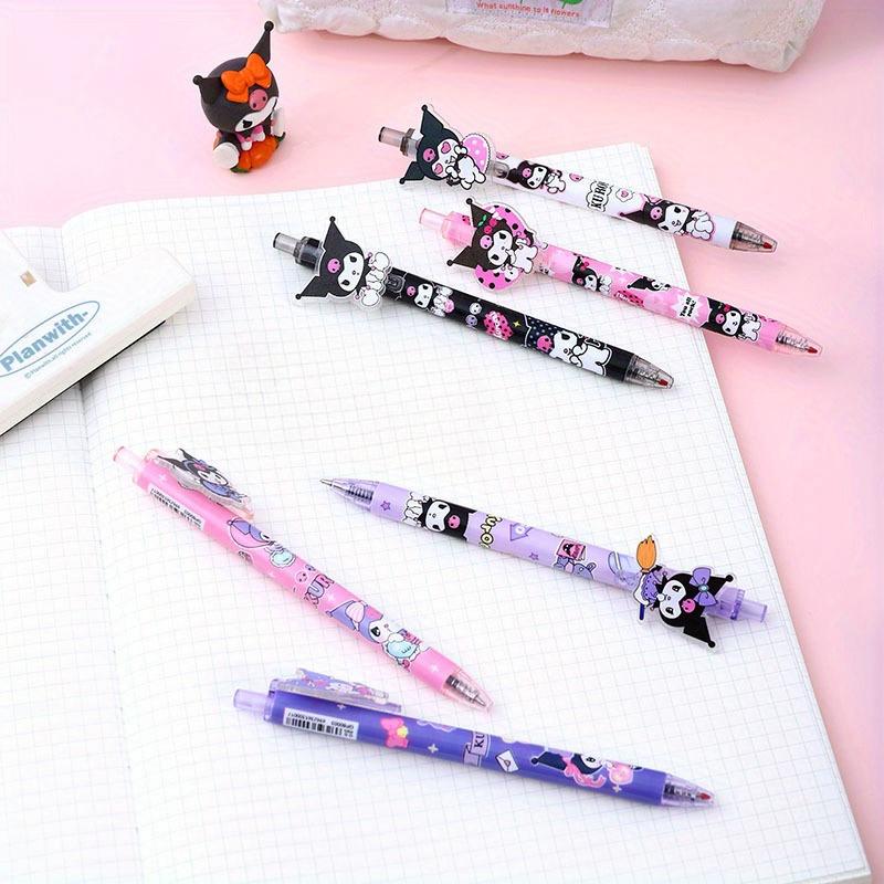 48Pcs Sanrio Kuromi 0.5mm Cartoon Elf Patch Press Pen Cute High-looking Girl Neutral Pen Gift Pen Sign Pen Back To School Season