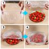 100pcs Disposable Food Cover Plastic Wrap Elastic Fruit Food Lids Bowl Dish Food Cover Kitchen Organizer Fresh Keeping Bags