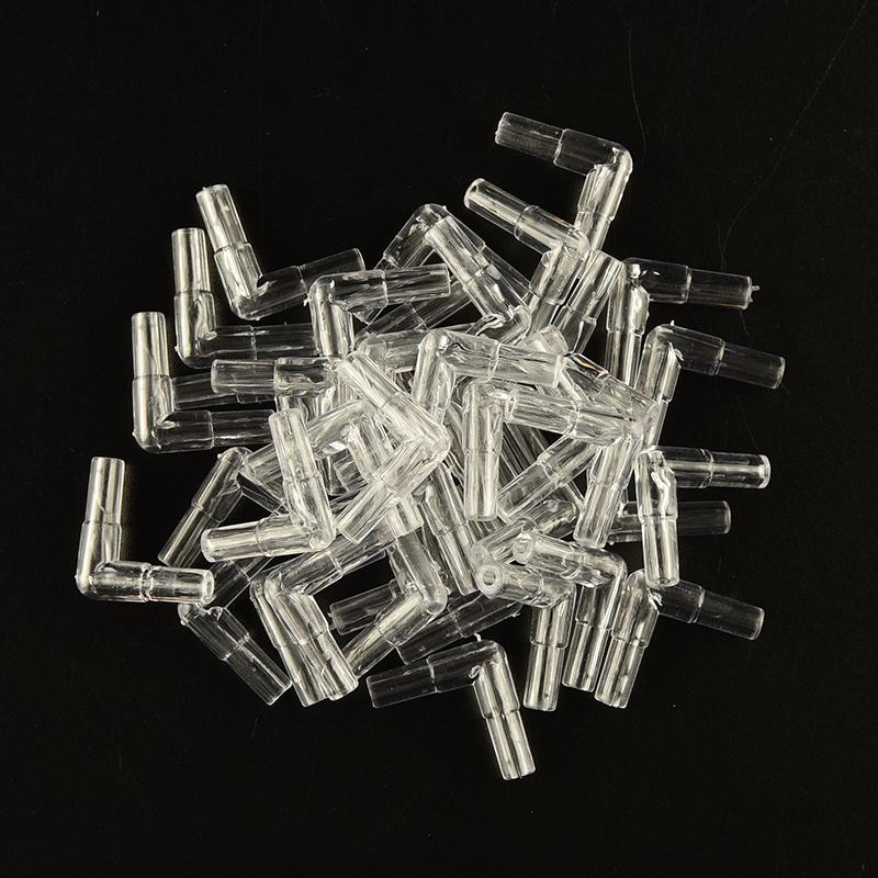 10pcs Clear Elbow Connector Plastic Fish Tank Aquarium Air Line Tubing Connector