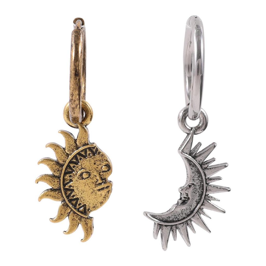 Asymmetrical Sun & Moon Titanium Steel Necklace - Unisex High-End Versatile Jewelry
