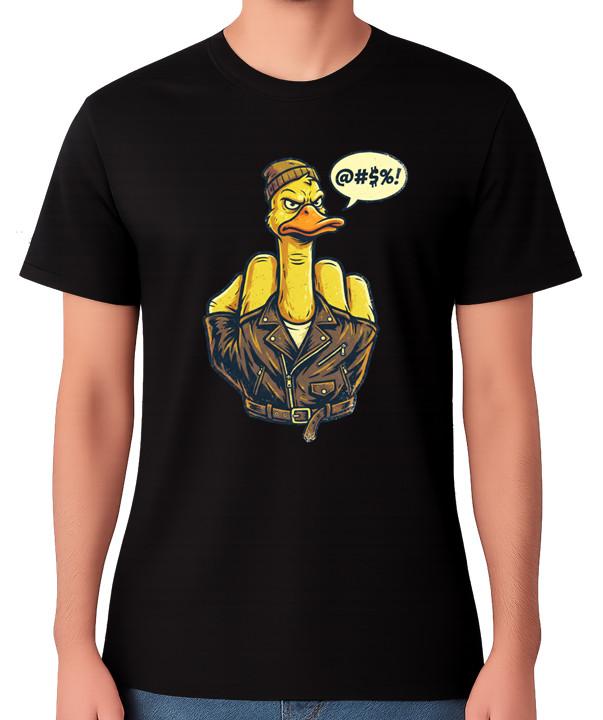 Angry Duck Flipping Off Cartoon Unisex T-Shirt Funny Graphic Tee Gift 2XL