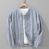 Foreign Trade Surplus Linen Tencel Simple Jacket for Men, New Spring and Autumn Trendy Casual Versatile Loose Outerwear