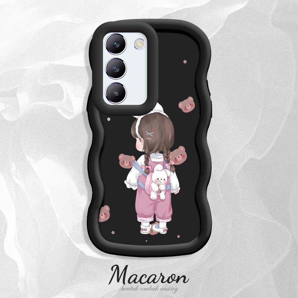 

Окрашенный узор Big Wave Edge Мягкий силиконовый материал Macaron чехол для телефона противоударный защитный резиновый чехол для OnePlus Vivo Motorola Moto Vivo Y22S чёрный