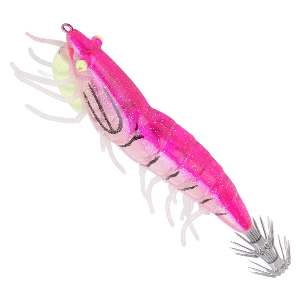 Fake Wood Shrimp Bait Fishing Wobbler Squid Jig Artificial Luminous Cuttlefish Hook LuresPink