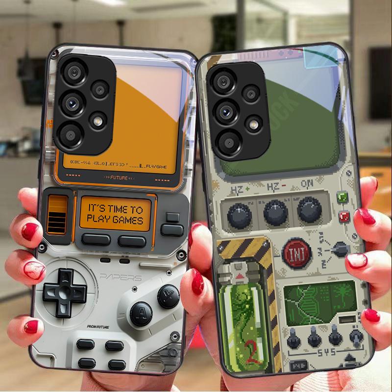 Samsung Galaxy S10 20 Plus 21 FE 22 23 24 FE 25 Ultra Siyah Temperli Cam Telefon Kılıfı Sert Kabuk Oyun Konsolu