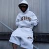 Men Women Leopard Patch Letter Hoodie Oversized Streetwear Pullover Hooded Sweatshirt