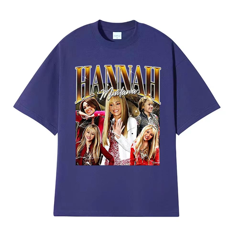 Hannah Montana Vintage Pop Graphic Tshirt Unisexs and Womens Clothing Fashion Aesthetic T Shirt ONeck Cotton Tshirt Streetwear