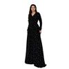 Elegant Autumn 2025 V-Neck Retro Floral Dress - European & American Style Waist-Cinching Women's Fashion