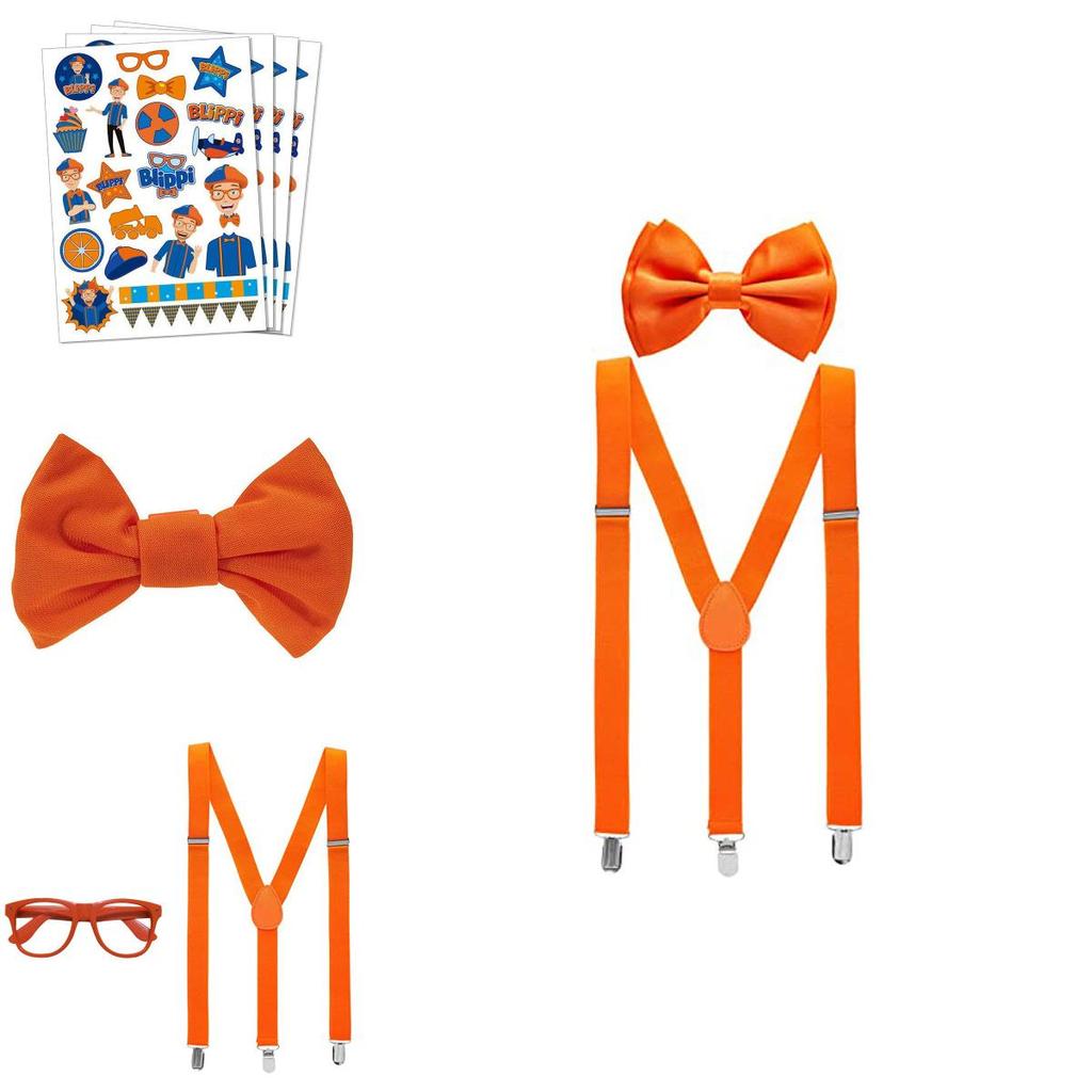 Autentico Set Gioco di Ruolo Blippi con Cravattino a Clip, Occhiali e Cappello in Tessuto Morbido
