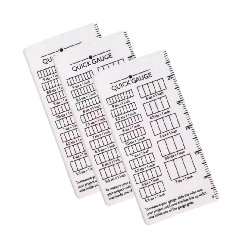 Instants Knitting Gauge Ruler Plastic Stitching and Row Counter for Crochet and Crafting Measurements