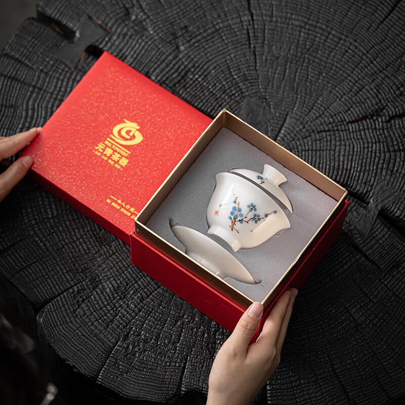 MULTIPOTENT Hand-Painted Plum Blossom Sancai Gaiwan Tea Bowl