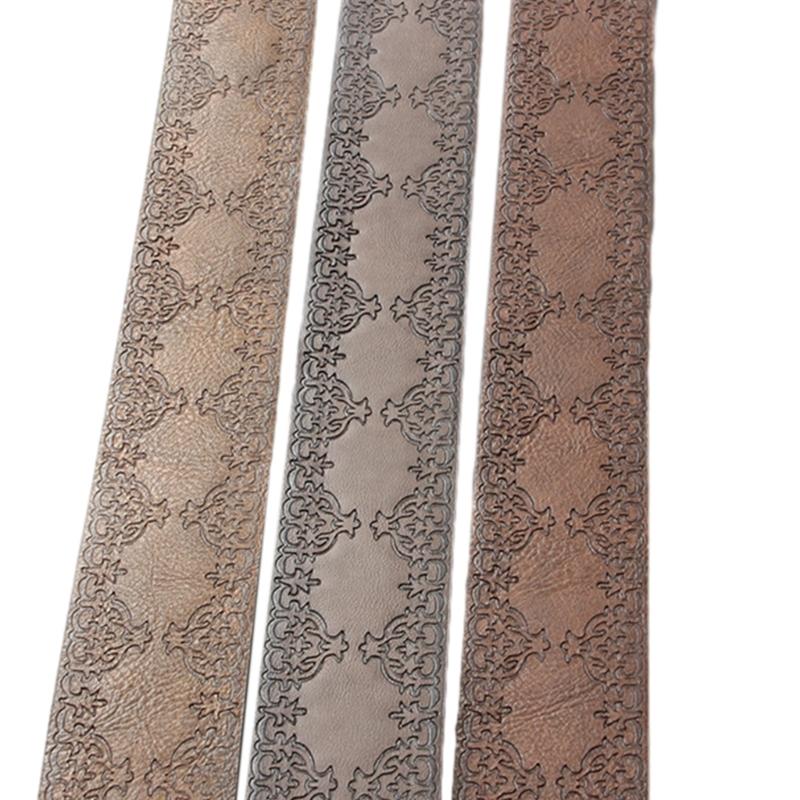 Vintage Antique Buckle Belt for Jeans Dress Women Engraved PU Leather Waist Belt