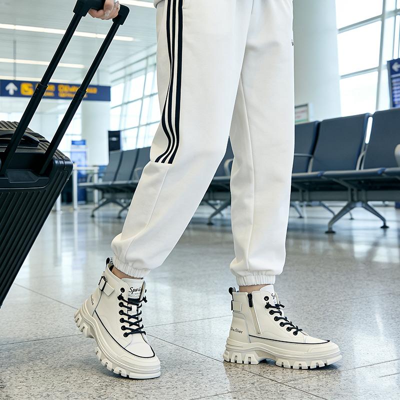 Fashion Sneakers Women Genuine Leather Shoes Thick Sole 3.5cm Soft Comfort Cow Leather Brand Ladies White Shoes for Daily Wear