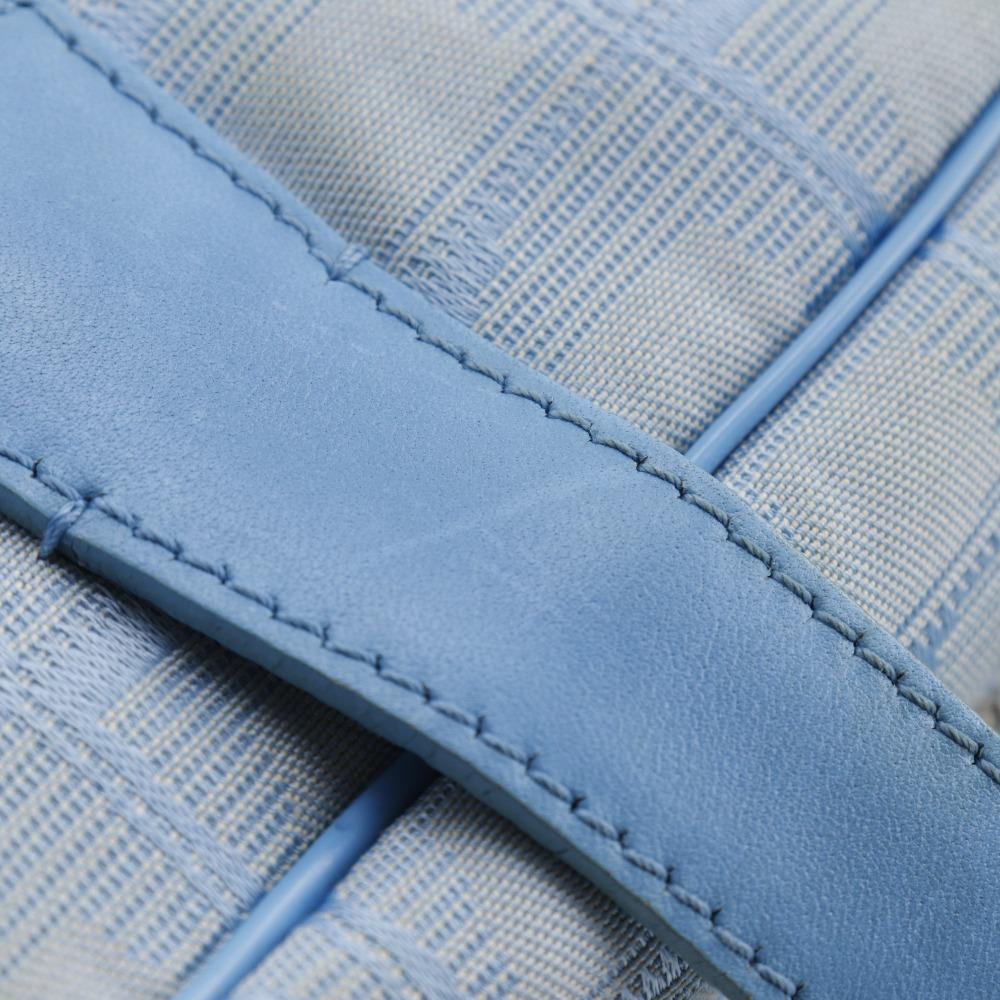 Chanel New Travel Line Handbag A15973 Light Blue Nylon Canvas Women Used