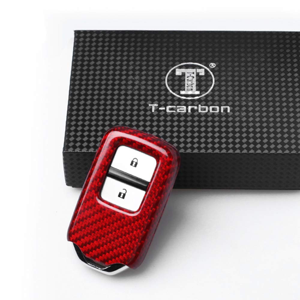 BOMI Premium Carbon Fiber Key Case for Honda Step and Perfect Gift Fit, Jade, Vezel, Wagon, S660, Freed, Odyssey, Accord, Grace, Shuttle, (Carbon Red)