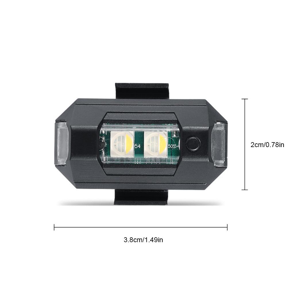 Motorcycle Warning Light Rechargeable Self-adhesive Memory Function Multi-modes Electric Scooter Signal Indicator