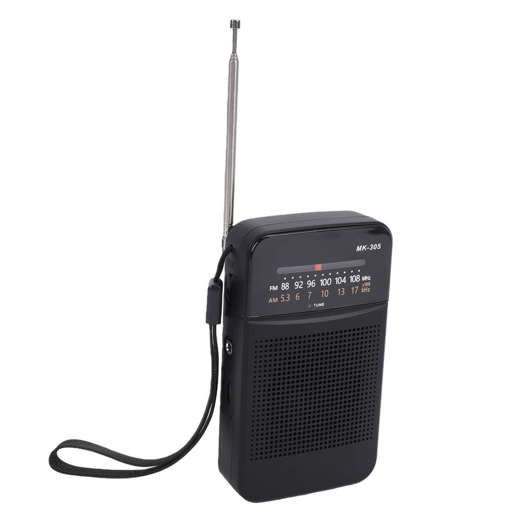 Portable AM FM Radio Rechargeable Handheld Pocket Radio with Headphone Jack Loud Speaker 13in Long Antenna for Home