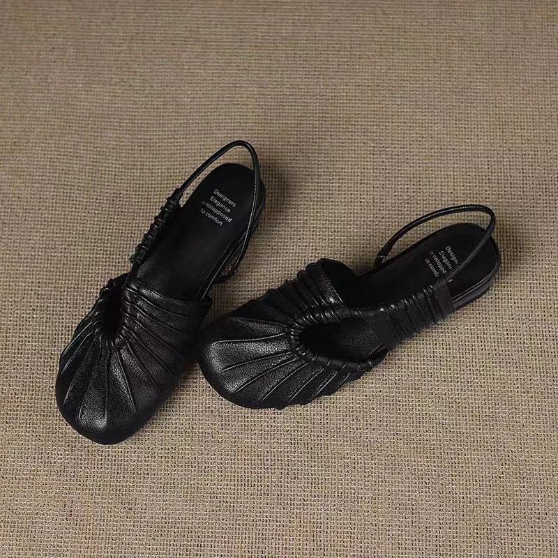 Fashion Women Flats Sandals Casual Leather Shoes Summer New Woman Slippers 2025 Brand Dress Shoes Sport Sneaker Walking Mujer Slides