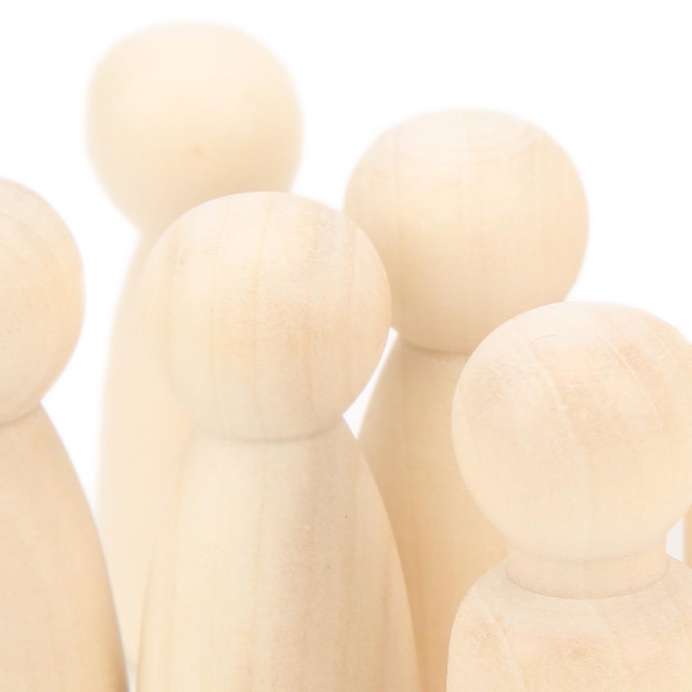 20pcs Male And Female Wooden Peg Dolls 55mm Size Wooden Craft People  For DIY Painting