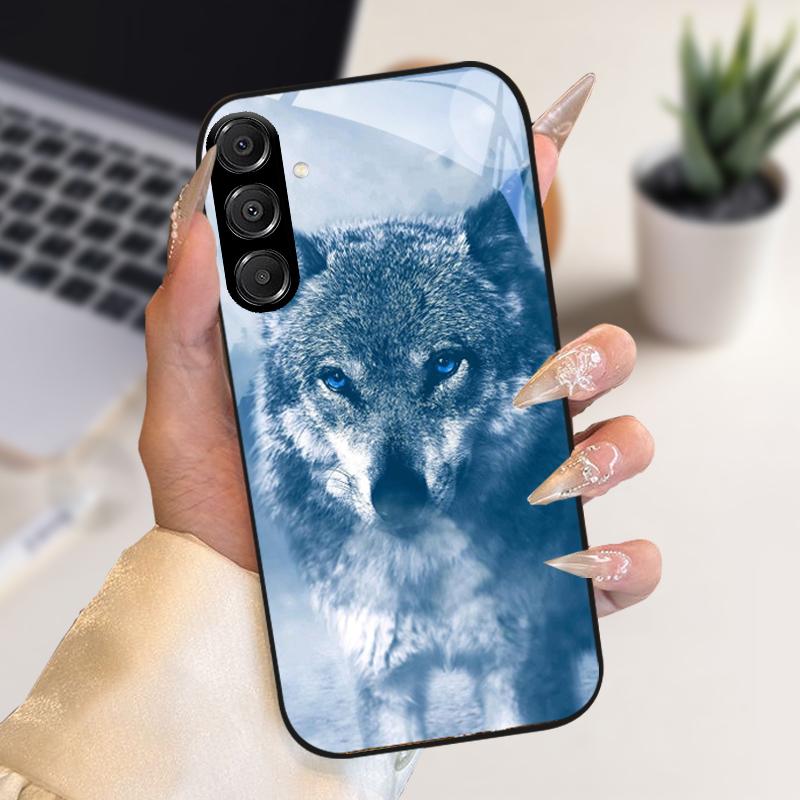 Fashion Coque For Samsung A55 A56 Case A25 A26 Tempered Glass Phone Cover For Galaxy A15 A35 A36 Hard PC Glass Protective Fundas