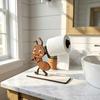 Handmade Wood Bathroom Tissue Stand Funny Animals Wooden Toilet Paper Holder, 3D Animal Decor, Cute Cartoon Sturdy Roll Free Standing for Home,