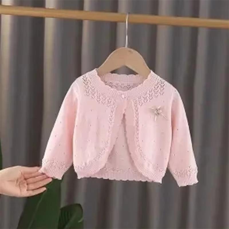 Sweet Syle Solid Color Knitted Jacket Girl's Spring Autumn Sweater Button Knit Cardigan Sweater Thick long Sleeved Warm Jacket