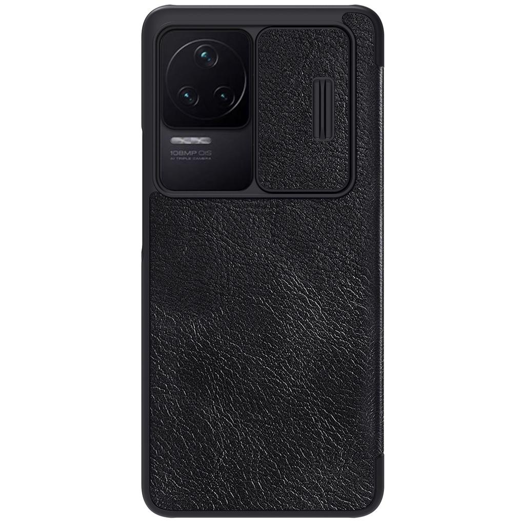 Xiaomi Redmi K40S K50 Pro ümbris Nillkin Qin Pro kaamera kaitsekate PU-nahast klappümbris kaarditaskuga