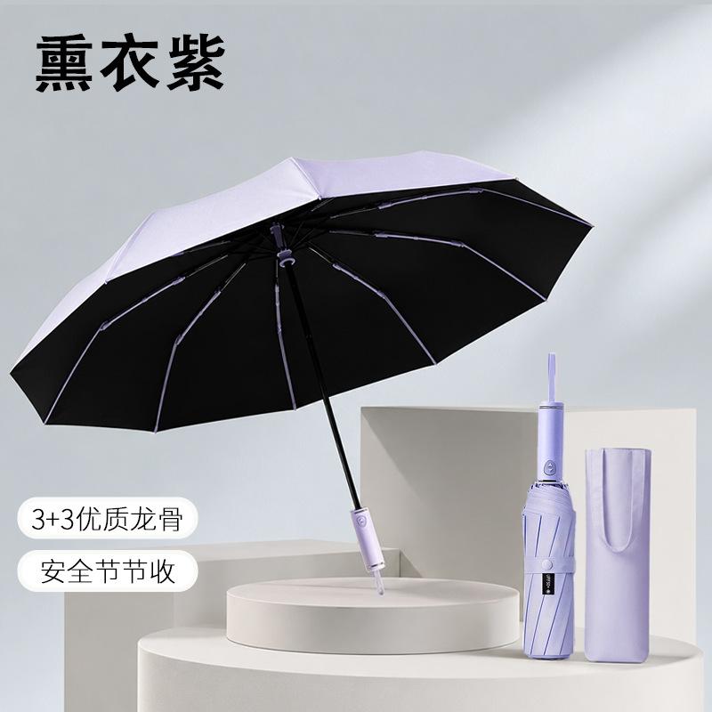 Fully automatic wind-resistant umbrellas for men, enlarged reinforced black glue, sun/rain dual-use umbrellas, in stock for men and women, wholesale