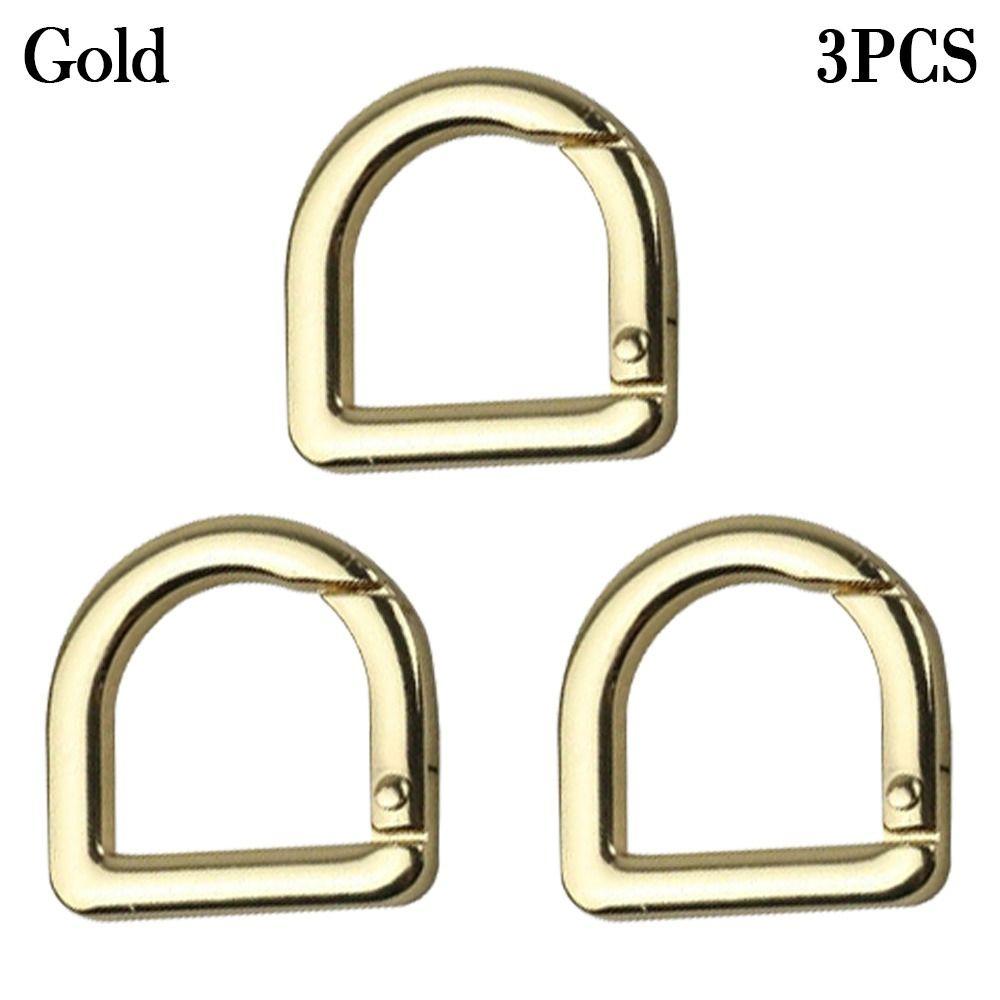 

Hooks Plated Gate Bag Belt Buckle Carabiner Purses Handbags Spring O-Ring Buckles Snap Clasp Clip Gold-D-ring