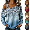 Lässiger Pullover mit langen Ärmeln und Rundhalsausschnitt mit Leo- und Polka-Dot-Print