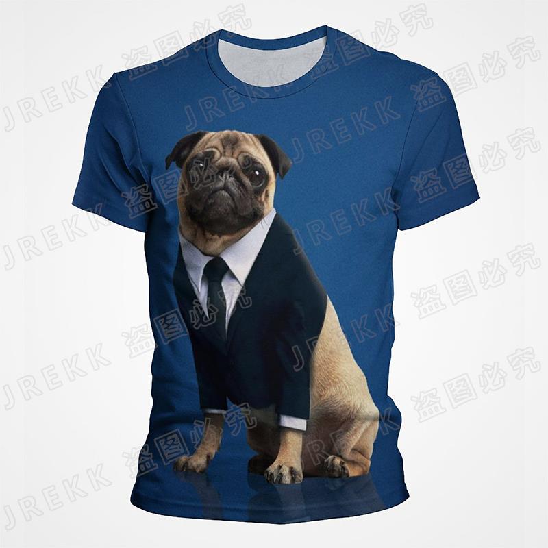 Summer New Clothing Pug Dog 3D Print Girl Kids Kawaii Printed T-shirt Fashion Harajuku Short Sleeve Men Women Children T shirt