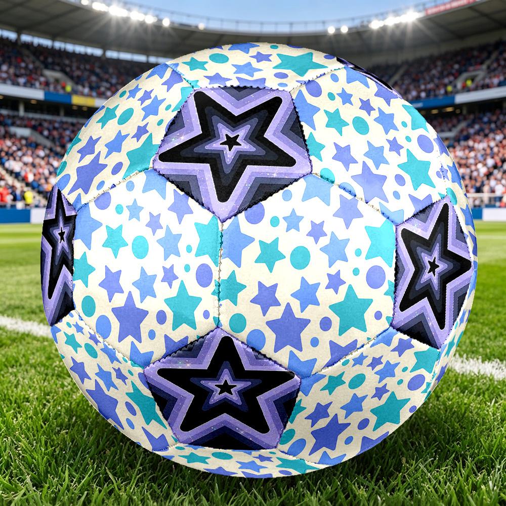 1PC Star Circle Galactic Kaleidoscope Soccer Ball Size 5 Football Machine Sewn Indoor/Outdoor Universal Football A98
