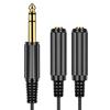 Pozlacený 6.35 Stereo na 2ks 6.5 Mono Zesilovač Audio Adaptér Kabel 1 na 2 Rozbočovač