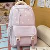 Schoolbag Sweet College Style School Bag Female High Value Korean ins Pink Tender Primary and Secondary School Students Grades 1-1 Lightweight 