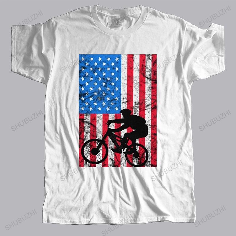 Vintage Mountain Bike Downhill T Shirts Unisex Soft Cotton Mountain Biking MTB Tshirt Streetwear Tees Short Sleeve Casual Tshirt S