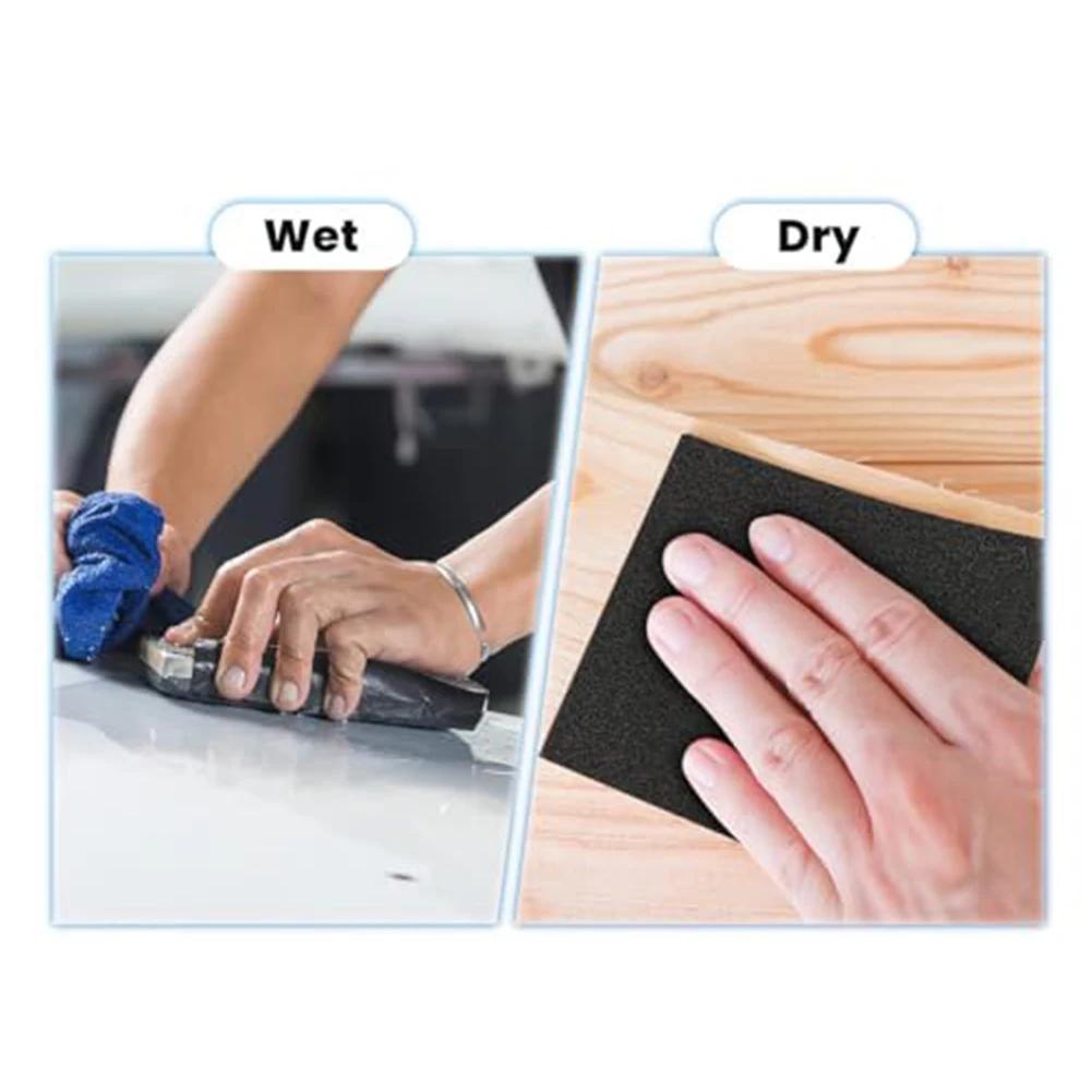 15pcs 7000 Grit Sandpaper Waterproof Silicon Carbide For Art Craft Woodworking Automotive Metalwork Car Detailing Polishing Task
